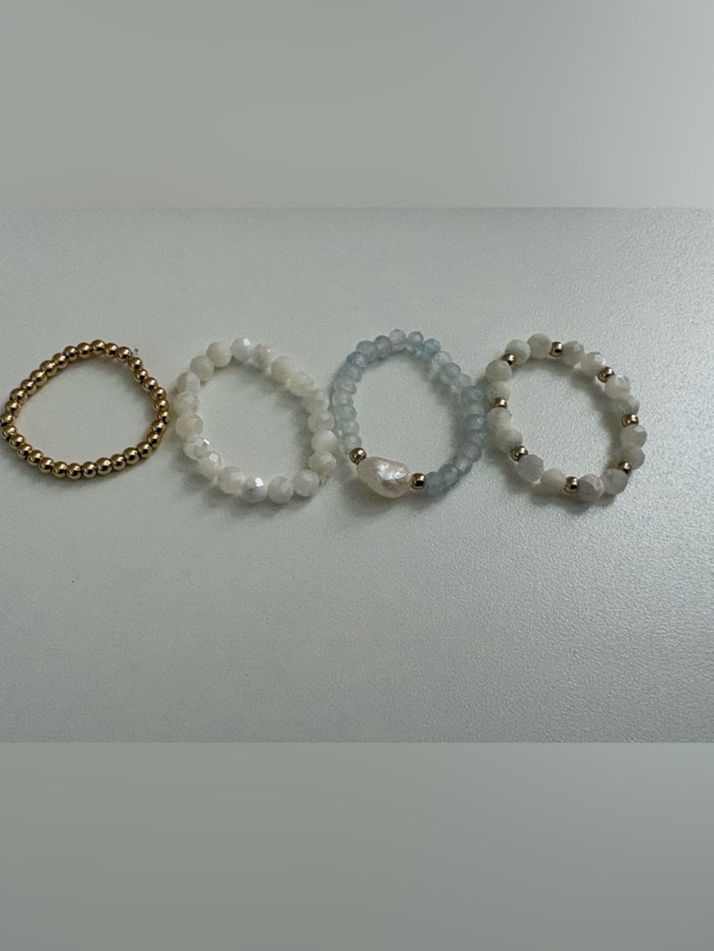 Brand New Luna Norte Ring Stack. Set of 4 Stretch Rings. Sizes 5-7